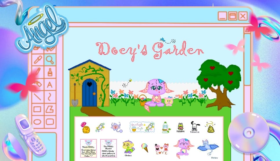 Pixel art of a Neopets profile from 2002