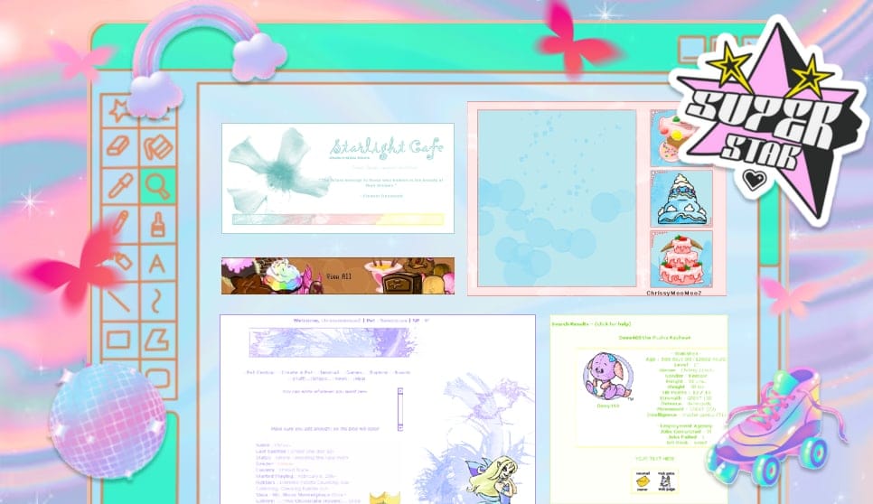 MS Paint + Photoshop + code collaborations circa 2004